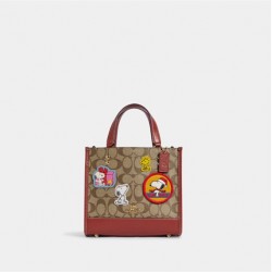 Coach Women X Peanuts Dempsey Tote 22 In Signature Canvas With Patches