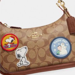 Coach Women X Peanuts Teri Shoulder Bag In Signature Canvas With Patches