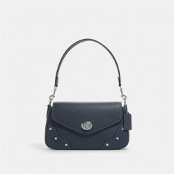 Coach Women Millie Shoulder Bag Silver Denim