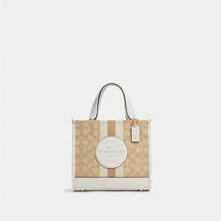 Coach Women Dempsey Tote 22 in Signature Jacquard with Stripe and Coach Patch