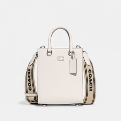 Coach Women Tote 16 with Signature Canvas Detail Chalk