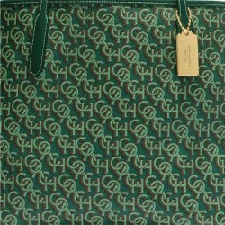 Coach Women City Tote With Coach Monogram Print Green