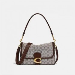 Coach Women Soft Tabby Shoulder Bag In Signature Jacquard Oak Maple