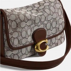 Coach Women Soft Tabby Shoulder Bag In Signature Jacquard Oak Maple