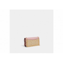 Coach Women Morgan Crossbody in Signature Canvas Gold Khaki powder Pink