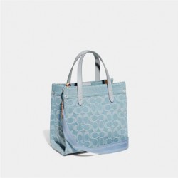 Coach Women Field Tote 22 in Signature Denim