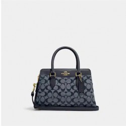 Coach Women Mini Darcie Carryall In Signature Chambray Gold Denim Multi