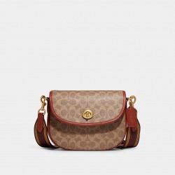 Coach Women Willow Saddle Bag in Signature Canvas