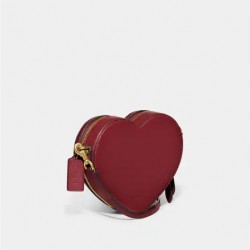 Coach Women Heart Crossbody Brass Cherry