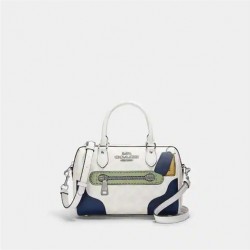 Coach Women Rowan Satchel in Signature Canvas with Trompe L'oeil Print