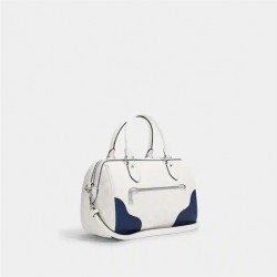 Coach Women Rowan Satchel in Signature Canvas with Trompe L'oeil Print