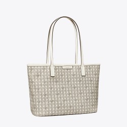 Tory Burch Women Small Ever Ready Zip Tote Ivory