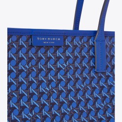 Tory Burch Women Small Ever Ready Zip Tote Mediterranean Blue