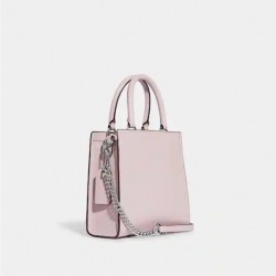 Coach Women Mini Pepper Crossbody Silver Ice Pink