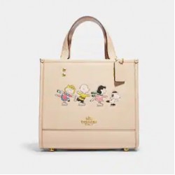 Coach Women X Peanuts Dempsey Tote 22 With Snoopy And Friends Motif