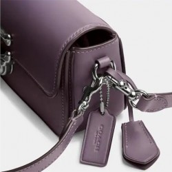 Coach Women Studio Baguette Bag Silver Washed Plum