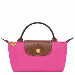 Longchamp Women Le Pliage Original Canvas Pouch with Handle Candy