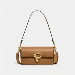 Coach Women Studio Baguette Bag Brass Light Camel