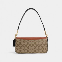 Coach Women Morgan Shoulder Bag In Colorblock Signature Canvas Gold Khaki Multi