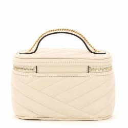 Tory Burch Women Kira Mini Vanity Tote Bag Light Cream