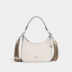 Coach Women Hobo Crossbody with Signature Canvas Detail Chalk