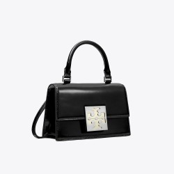 Tory Burch Women Bon Bon Spazzolato Mini Top Handle Bag Black