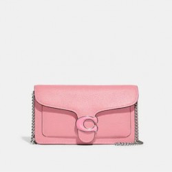 Coach Women Tabby Chain Clutch Silver Flower Pink