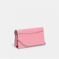 Coach Women Tabby Chain Clutch Silver Flower Pink