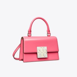 Tory Burch Women Bon Bon Spazzolato Mini Top Handle Bag Pink