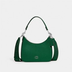 Coach Women Hobo Crossbody with Signature Canvas Detail Green