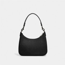 Coach Women Hobo Crossbody with Signature Canvas Detail Black