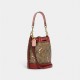 Coach Women Mini Dempsey Bucket Bag in Signature Canvas with Dancing Kitten Print