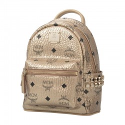 MCM Fashion Gold Super Mini Stark Visetos Bebe Boo Backpack