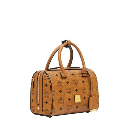 MCM Essential Boston in Visetos Bag