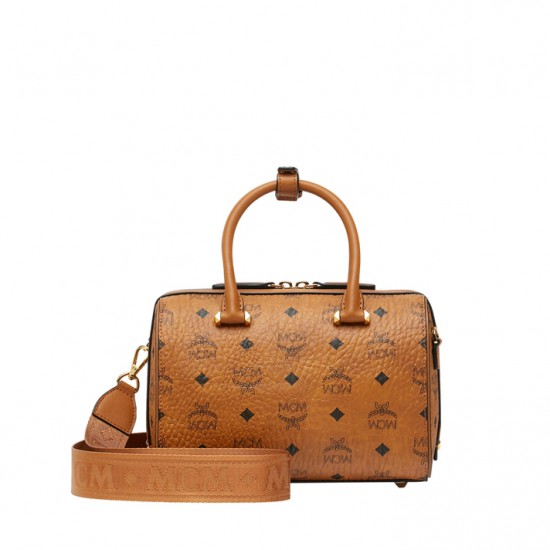 MCM Essential Boston in Visetos Bag