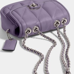 Coach Women Pillow Madison Shoulder Bag 18 With Quilting Silver violet