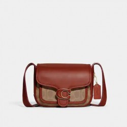 Coach Women Tabby Messenger 19 In Signature Canvas Brass Tan Rust